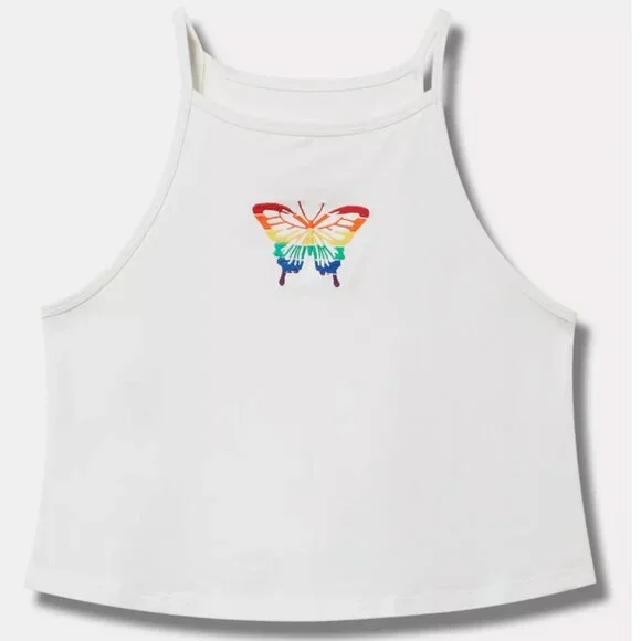 🦋 Torrid - Butterfly High-Neck Embroidered Foxy Cami - Picture 1 of 4